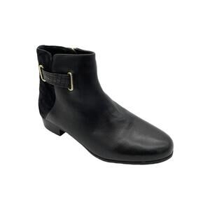 Trotters Women's Maxwell Ankle Boot Black/Black Suede - Extra Wide